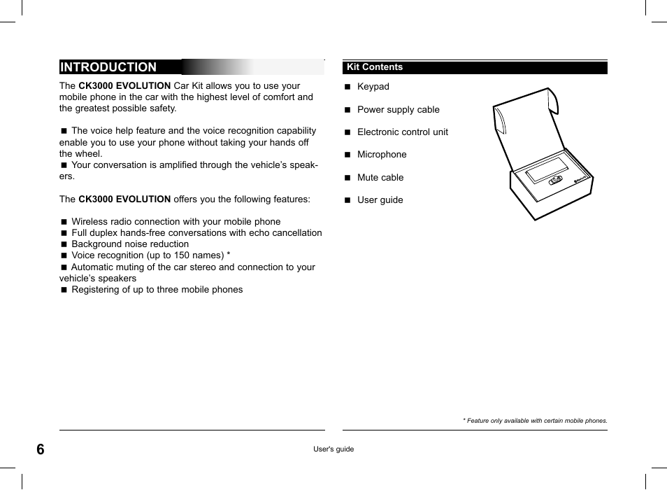 Introduction | Parrot CK 3000 User Manual | Page 6 / 48