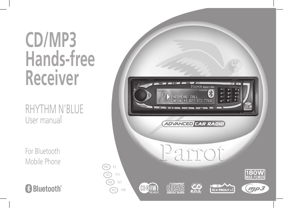 Parrot Car CD MP3 Player User Manual | 52 pages