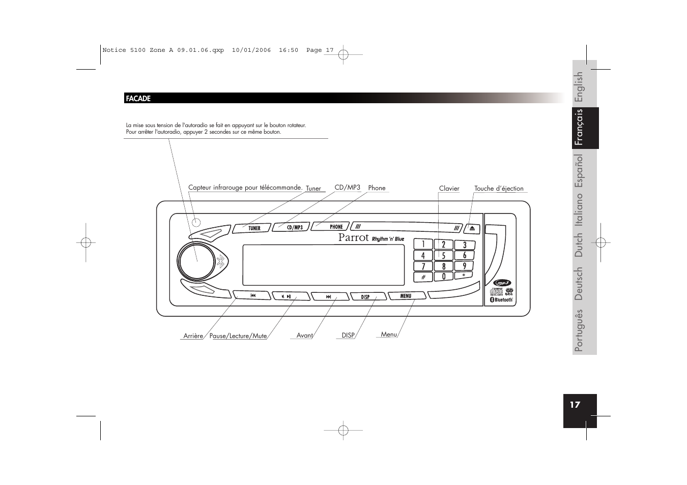 Parrot CD/MP3 Hands-free Receiver User Manual | Page 17 / 76