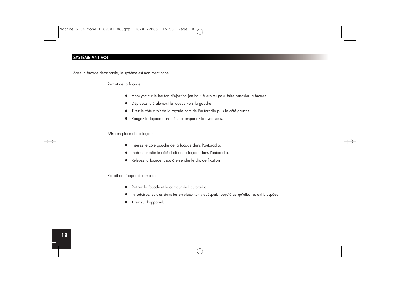 Parrot CD/MP3 Hands-free Receiver User Manual | Page 18 / 76