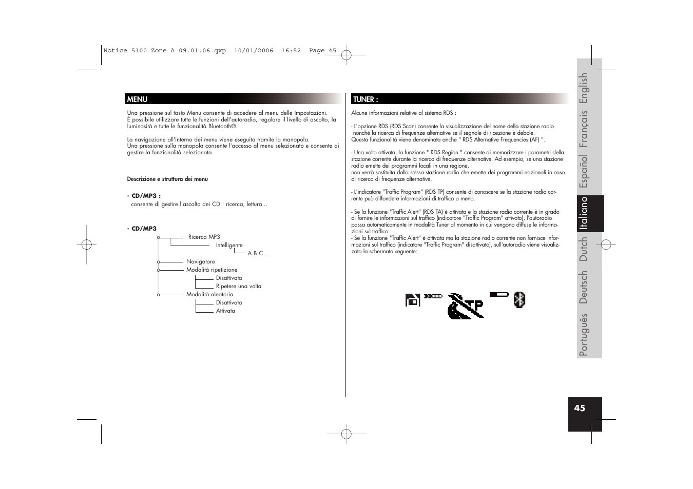 Parrot CD/MP3 Hands-free Receiver User Manual | Page 45 / 76