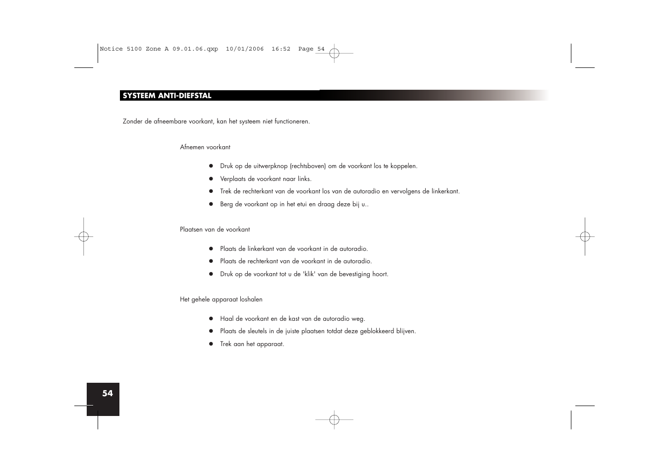 Parrot CD/MP3 Hands-free Receiver User Manual | Page 54 / 76