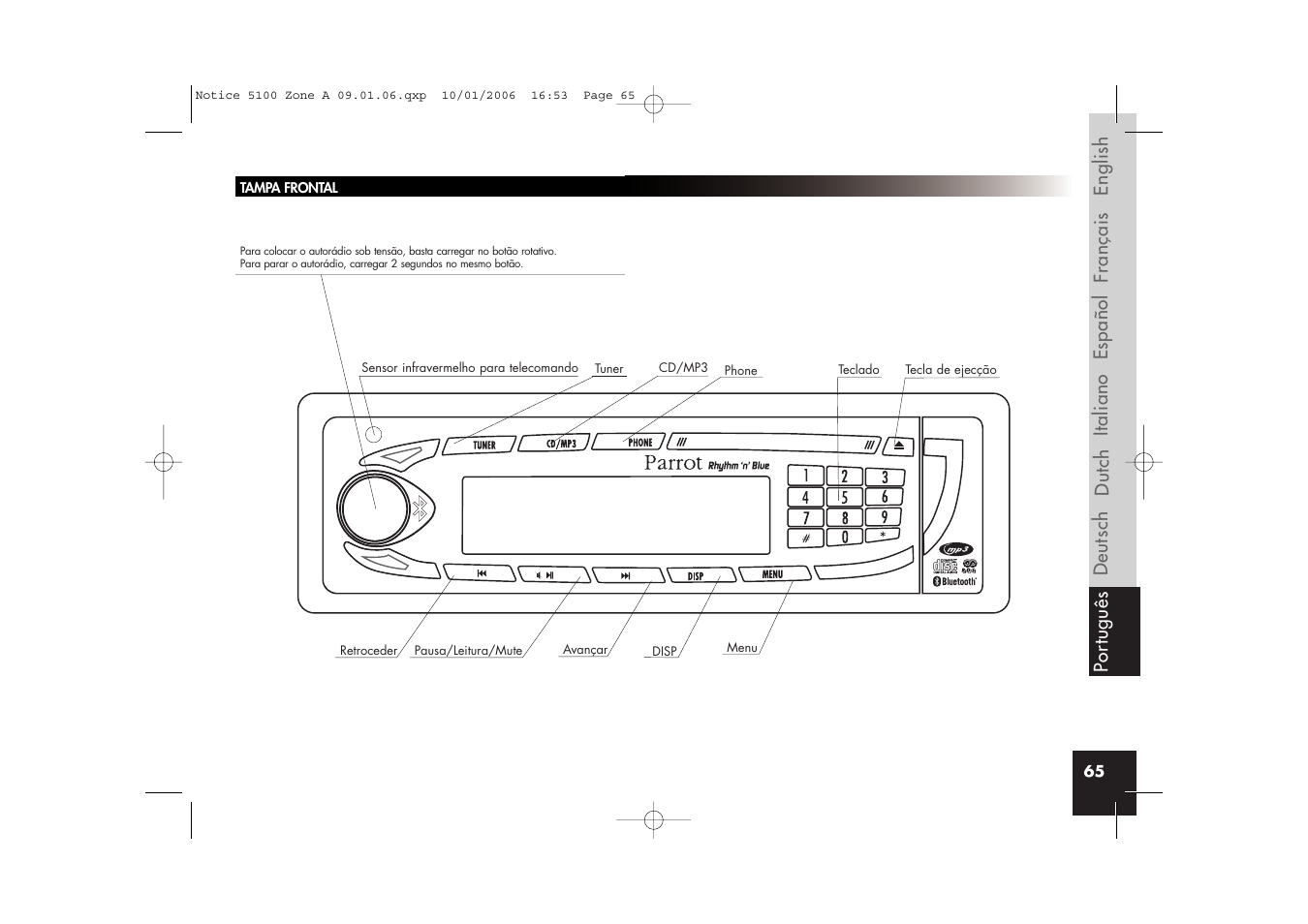 Parrot CD/MP3 Hands-free Receiver User Manual | Page 65 / 76