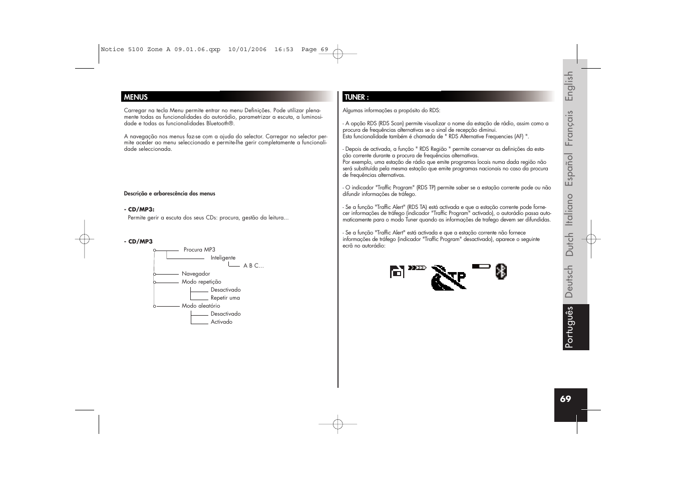 Parrot CD/MP3 Hands-free Receiver User Manual | Page 69 / 76