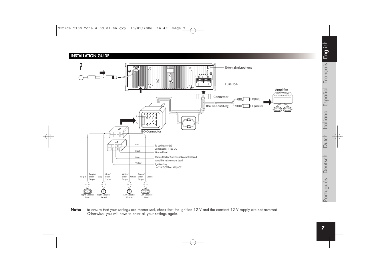 Installation guide | Parrot CD/MP3 Hands-free Receiver User Manual | Page 7 / 76