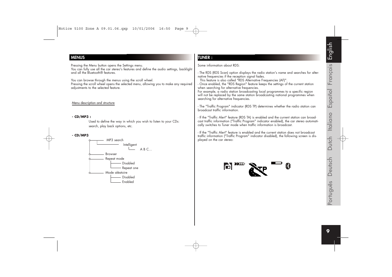 Parrot CD/MP3 Hands-free Receiver User Manual | Page 9 / 76