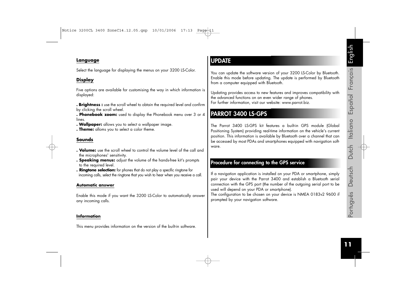 Parrot 3200 LS-Color User Manual | Page 11 / 80