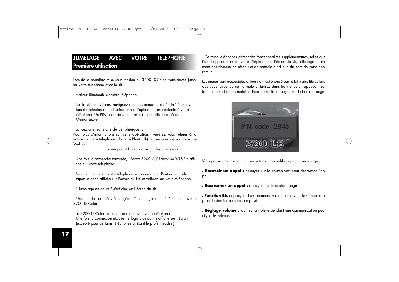 Parrot 3200 LS-Color User Manual | Page 17 / 80