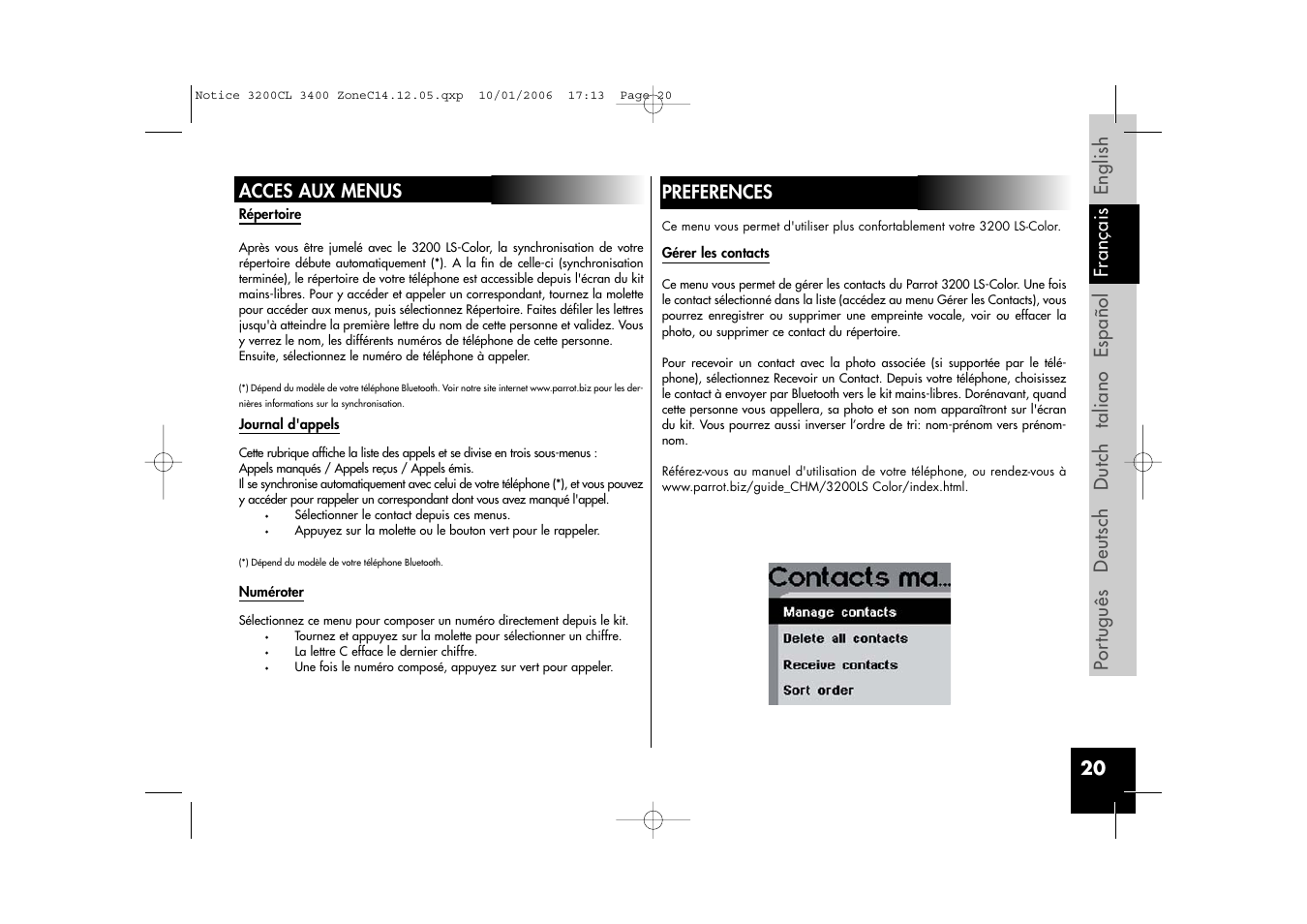 Parrot 3200 LS-Color User Manual | Page 20 / 80