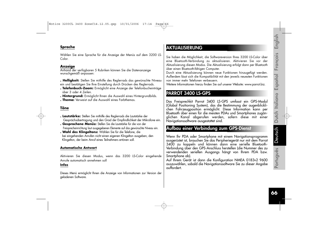 Parrot 3200 LS-Color User Manual | Page 66 / 80
