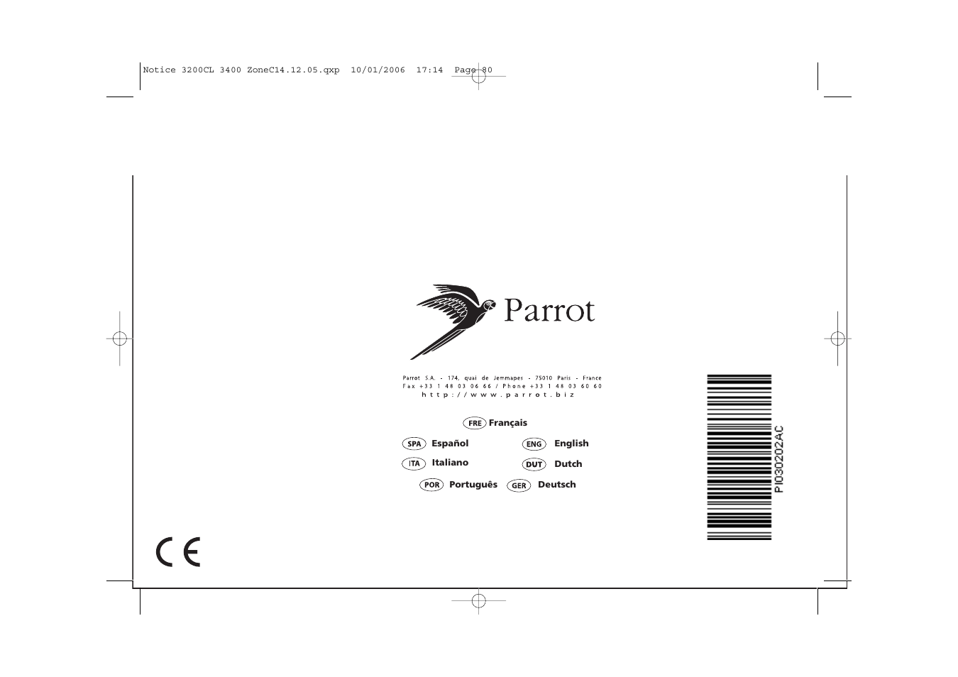 Parrot 3200 LS-Color User Manual | Page 80 / 80