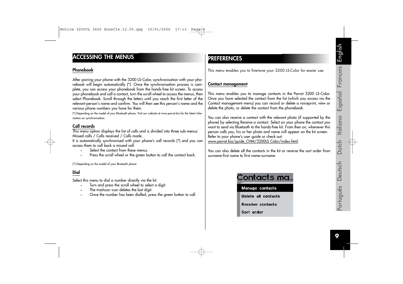 Parrot 3200 LS-Color User Manual | Page 9 / 80