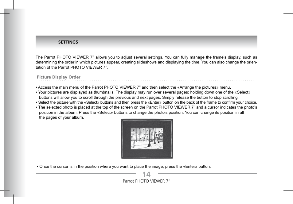 Parrot Photoviewer 7 User Manual | Page 12 / 148