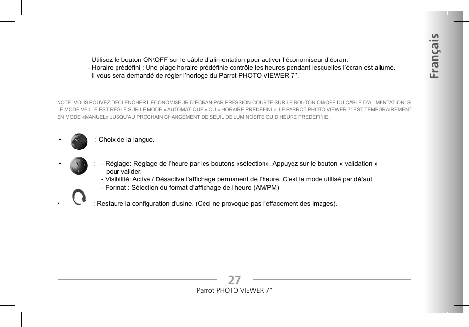 2 français | Parrot Photoviewer 7 User Manual | Page 25 / 148