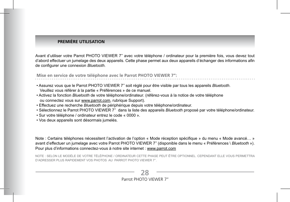 Parrot Photoviewer 7 User Manual | Page 26 / 148