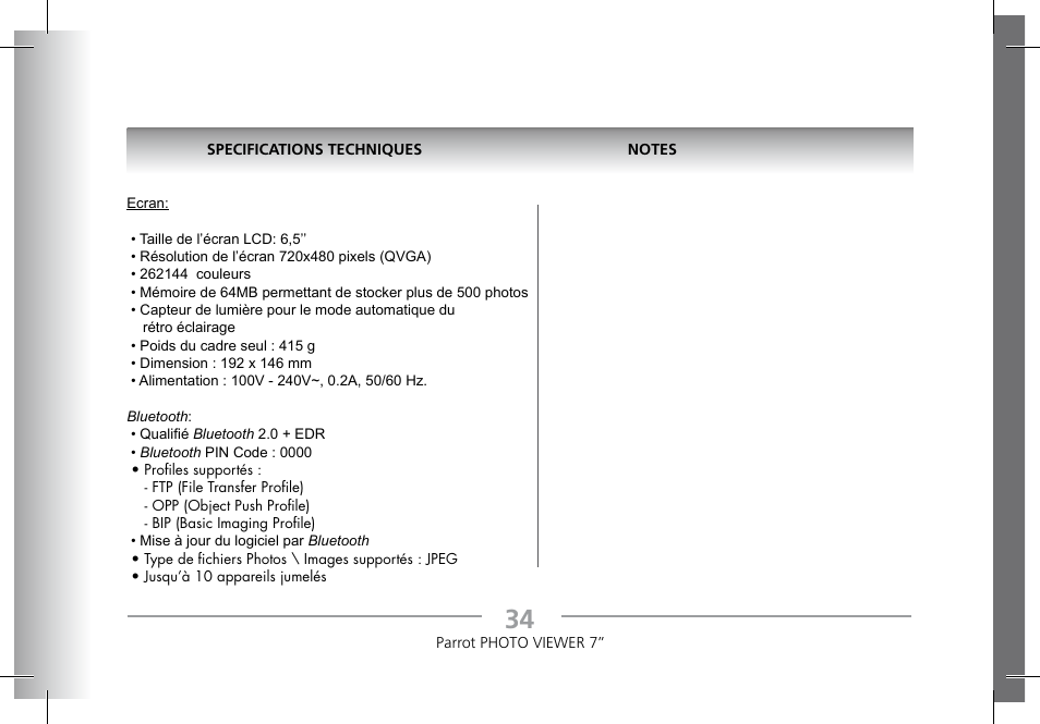 Parrot Photoviewer 7 User Manual | Page 32 / 148