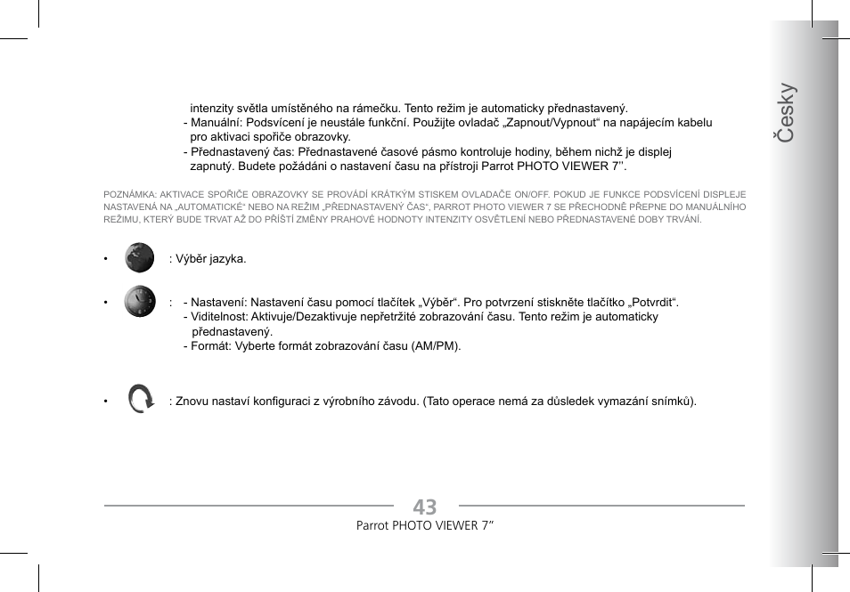 3 česky | Parrot Photoviewer 7 User Manual | Page 41 / 148