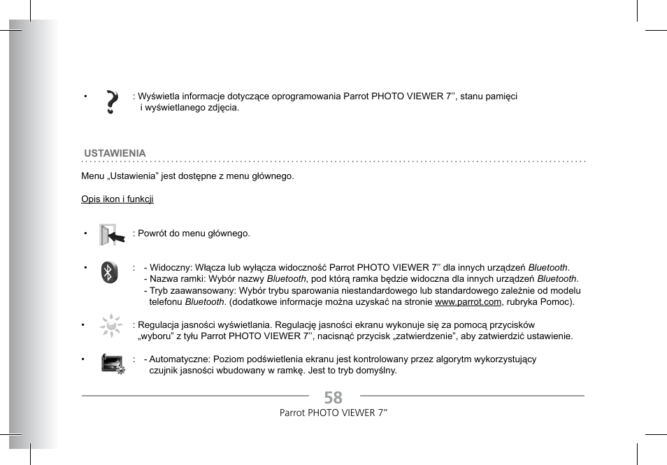 Parrot Photoviewer 7 User Manual | Page 56 / 148