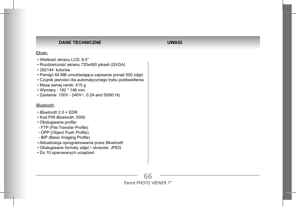 Parrot Photoviewer 7 User Manual | Page 64 / 148