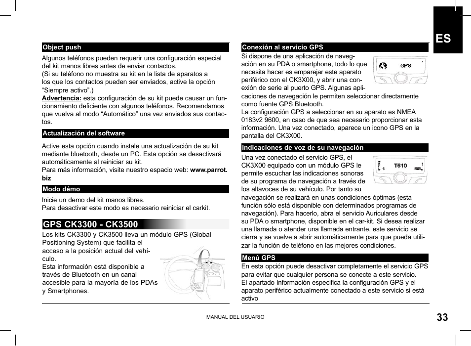 Parrot CK3100 User Manual | Page 33 / 80