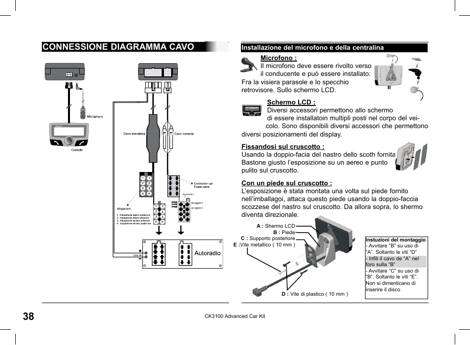 Connessione diagramma cavo | Parrot CK3100 User Manual | Page 38 / 80