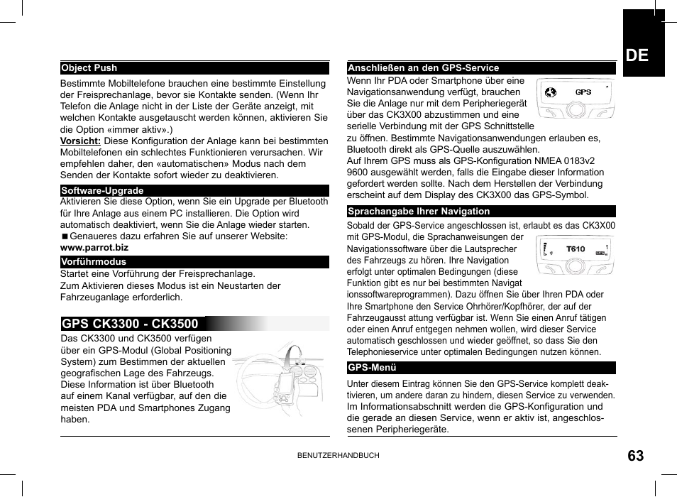 Parrot CK3100 User Manual | Page 63 / 80