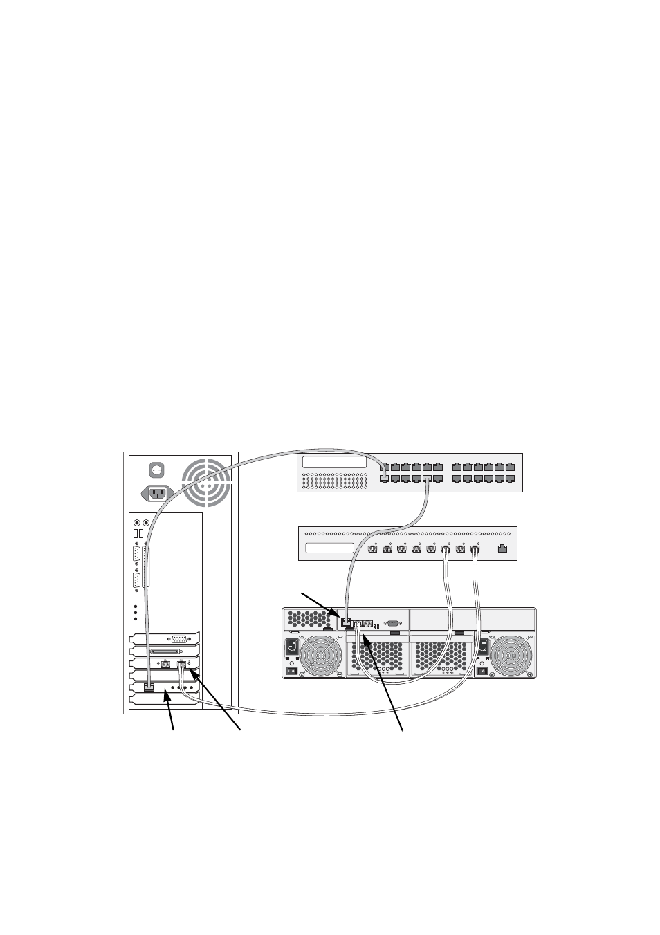 Step 4: network and data cable connections, Fibre channel storage area network | Promise Technology VTrack M-Class M300f User Manual | Page 7 / 42