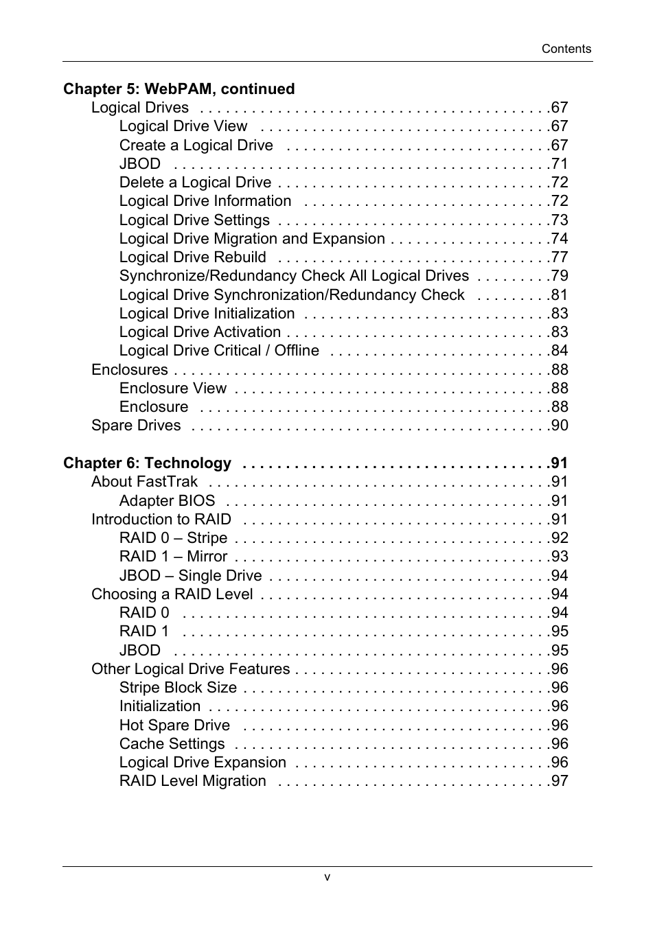 Promise Technology FastTrak TX2300 User Manual | Page 5 / 128