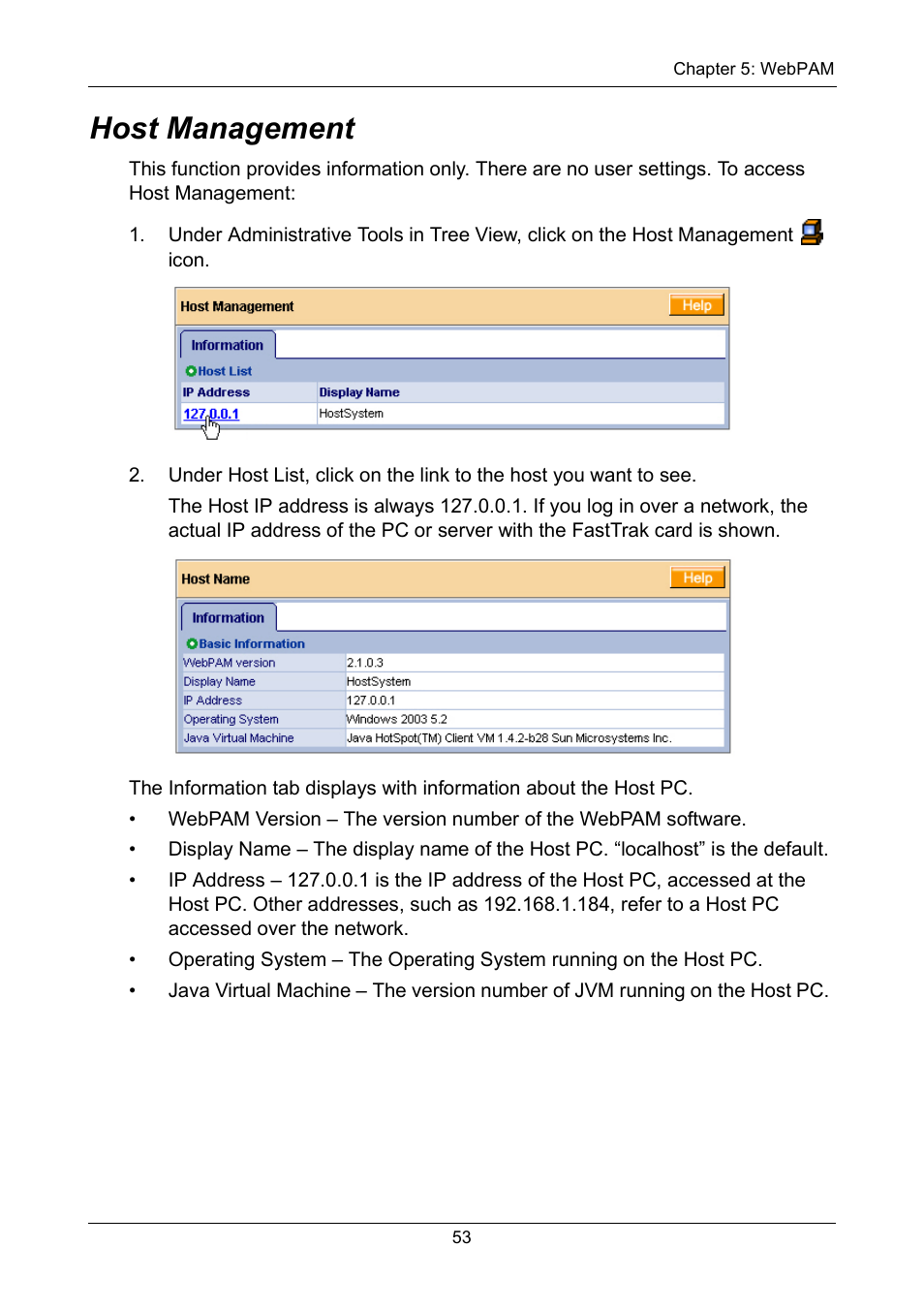 Host management | Promise Technology FastTrak TX2300 User Manual | Page 59 / 128