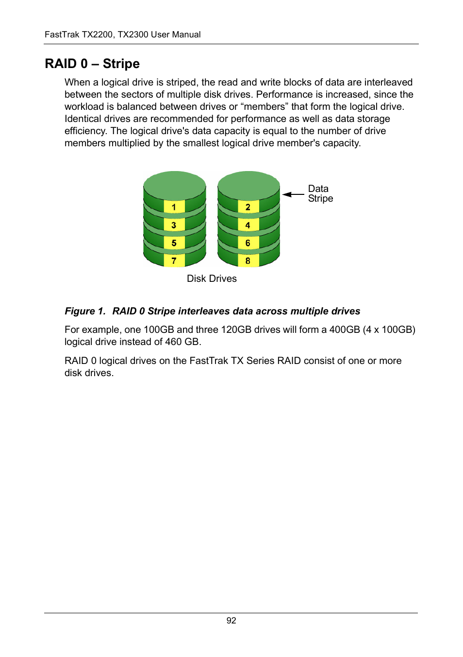 Raid 0 - stripe, Raid 0 – stripe | Promise Technology FastTrak TX2300 User Manual | Page 98 / 128
