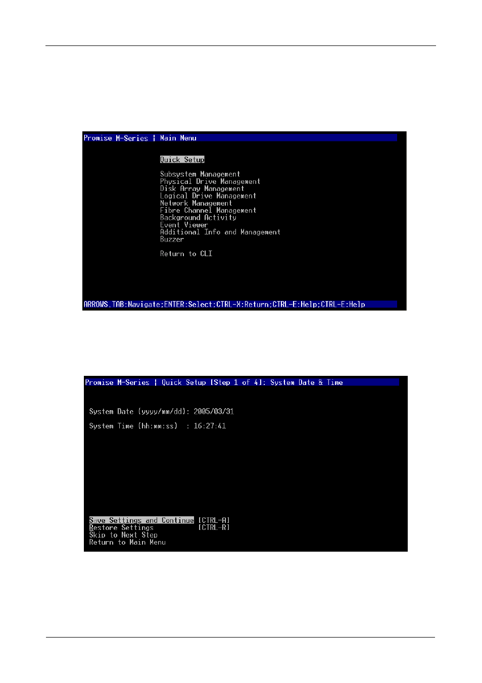 System date and time | Promise Technology VTrack M-Class M200i User Manual | Page 40 / 322