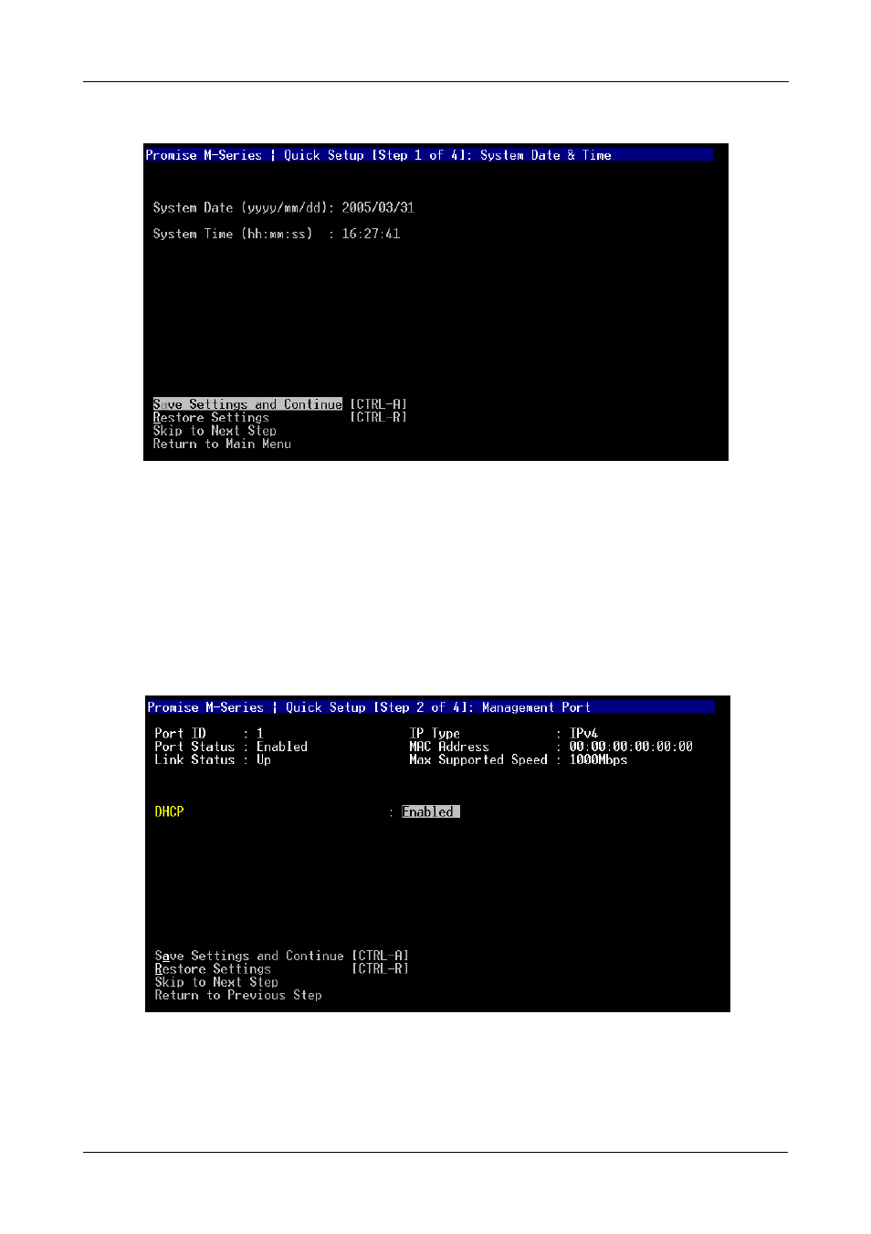 System date and time, Management port | Promise Technology VTrack M-Class M200i User Manual | Page 43 / 322