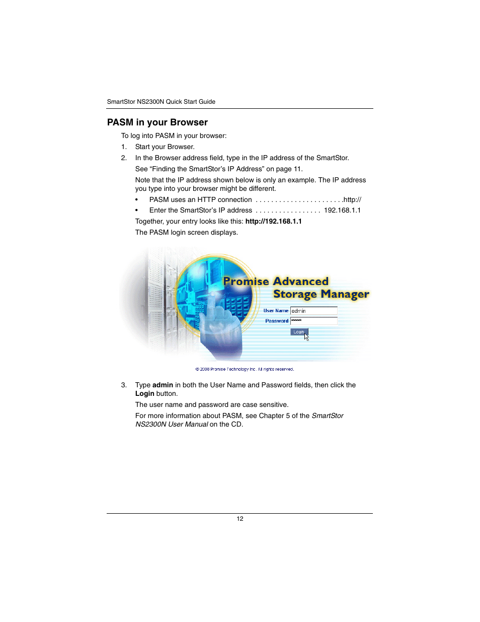 Pasm in your browser | Promise Technology SmartStor NS2300N User Manual | Page 12 / 191
