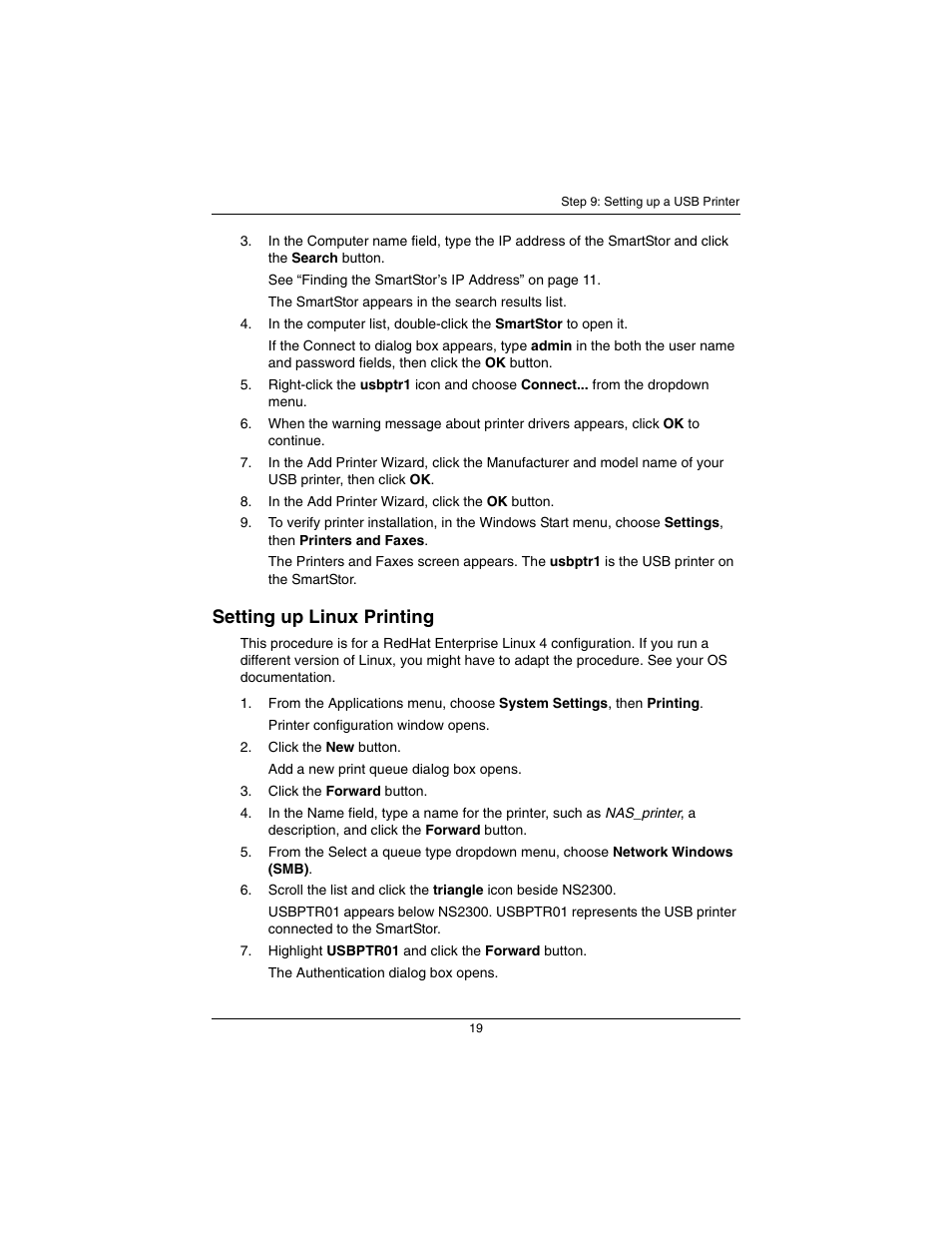 Setting up linux printing | Promise Technology SmartStor NS2300N User Manual | Page 19 / 191