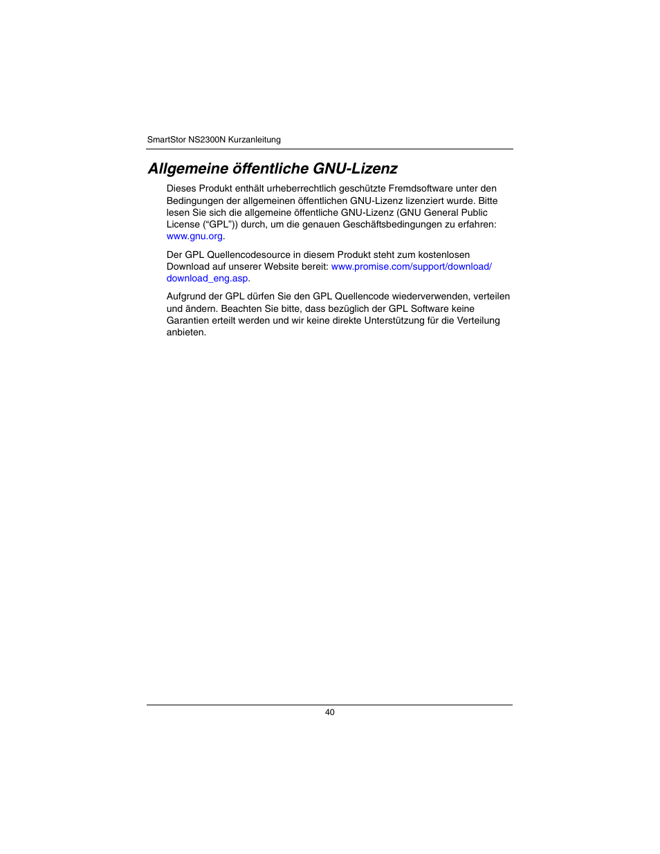 Allgemeine öffentliche gnu-lizenz | Promise Technology SmartStor NS2300N User Manual | Page 40 / 191