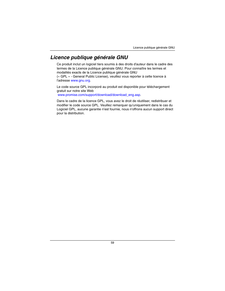 Licence publique générale gnu | Promise Technology SmartStor NS2300N User Manual | Page 59 / 191
