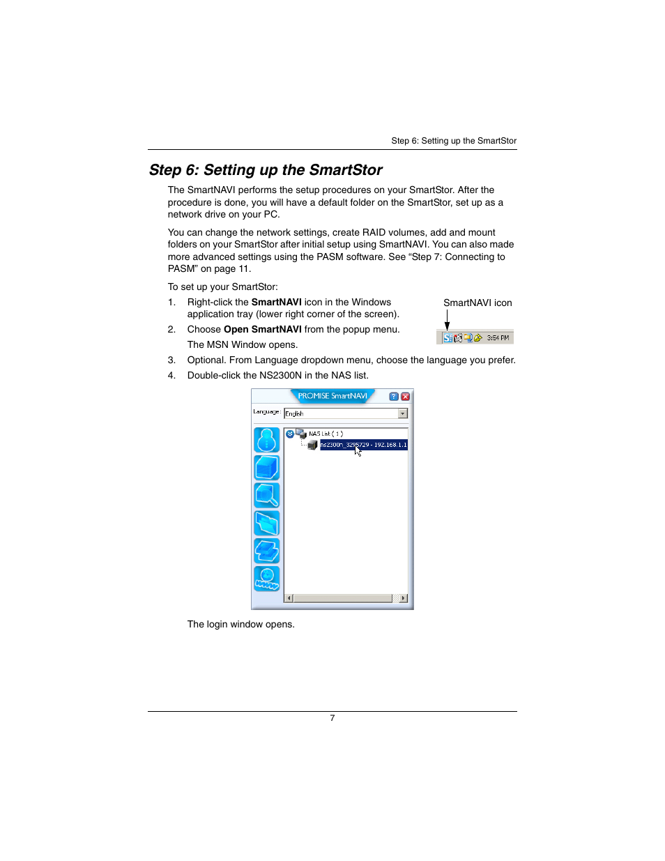Step 6: setting up the smartstor | Promise Technology SmartStor NS2300N User Manual | Page 7 / 191