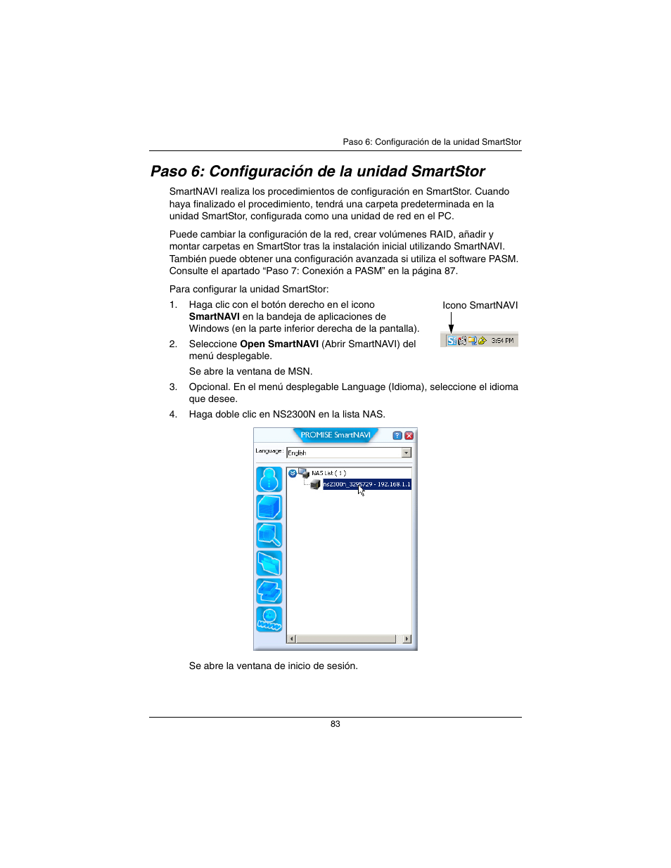 Paso 6: configuración de la unidad smartstor | Promise Technology SmartStor NS2300N User Manual | Page 83 / 191