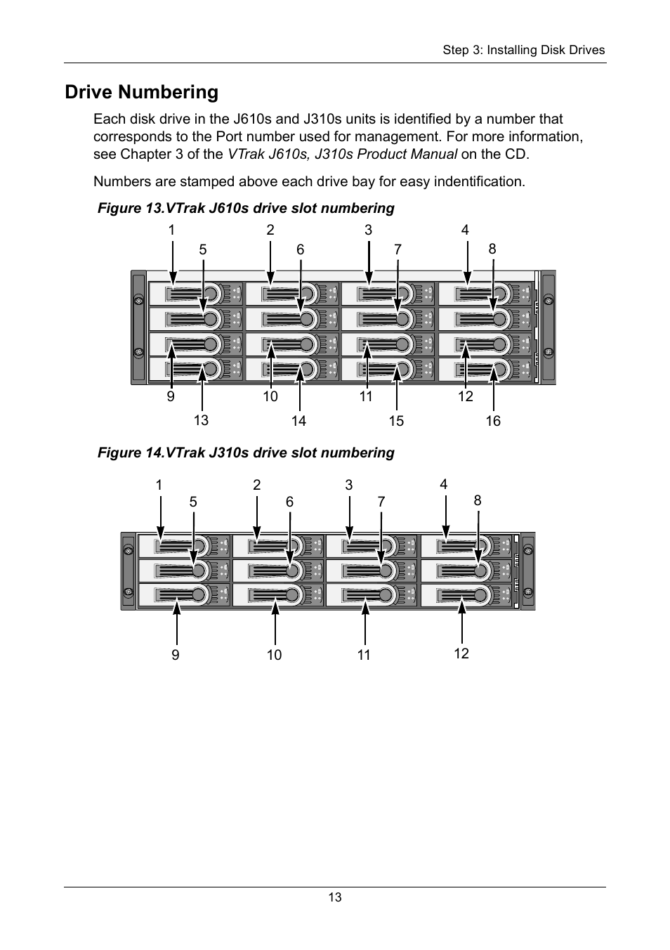 Drive numbering | Promise Technology VTrak J610S User Manual | Page 13 / 26