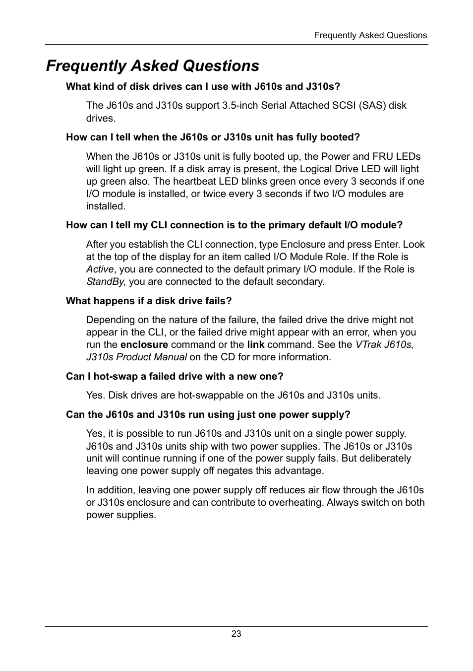 Frequently asked questions | Promise Technology VTrak J610S User Manual | Page 23 / 26