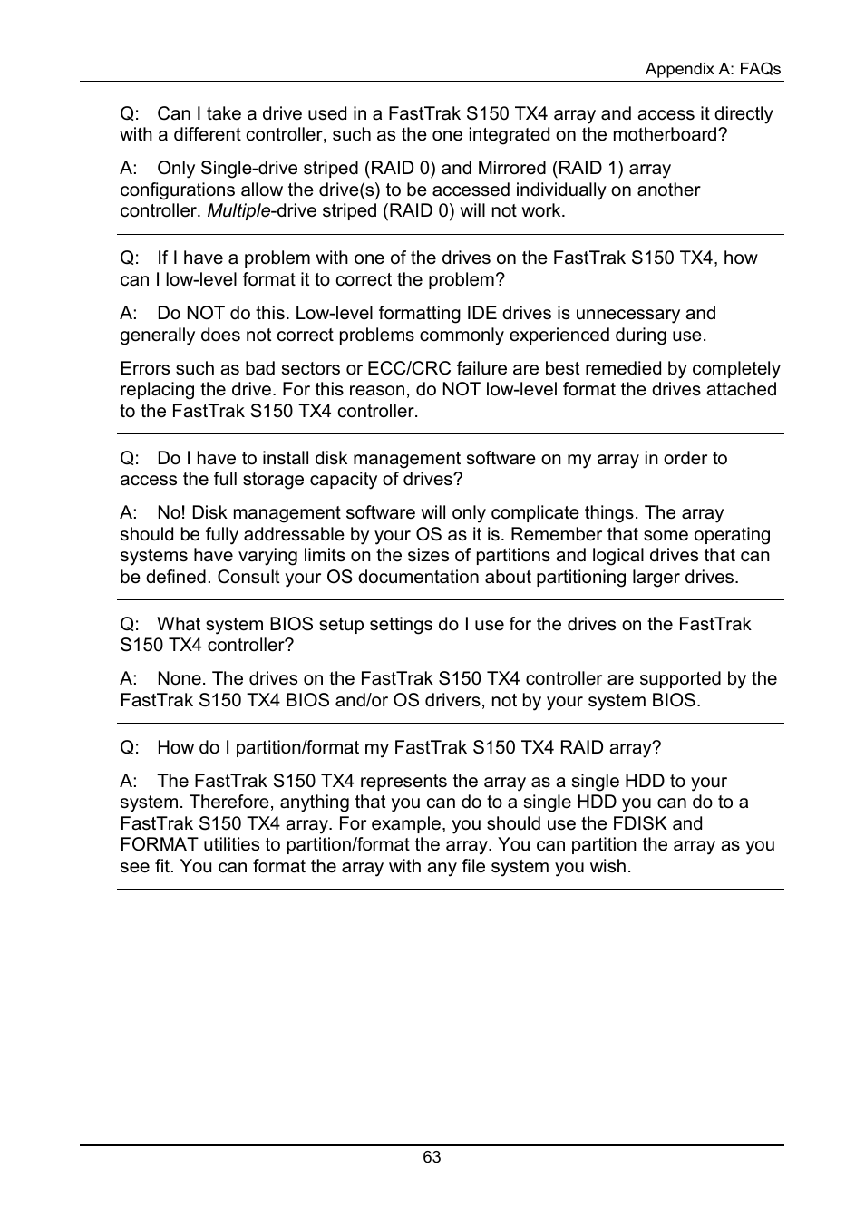 Promise Technology FastTrak S150 User Manual | Page 67 / 74