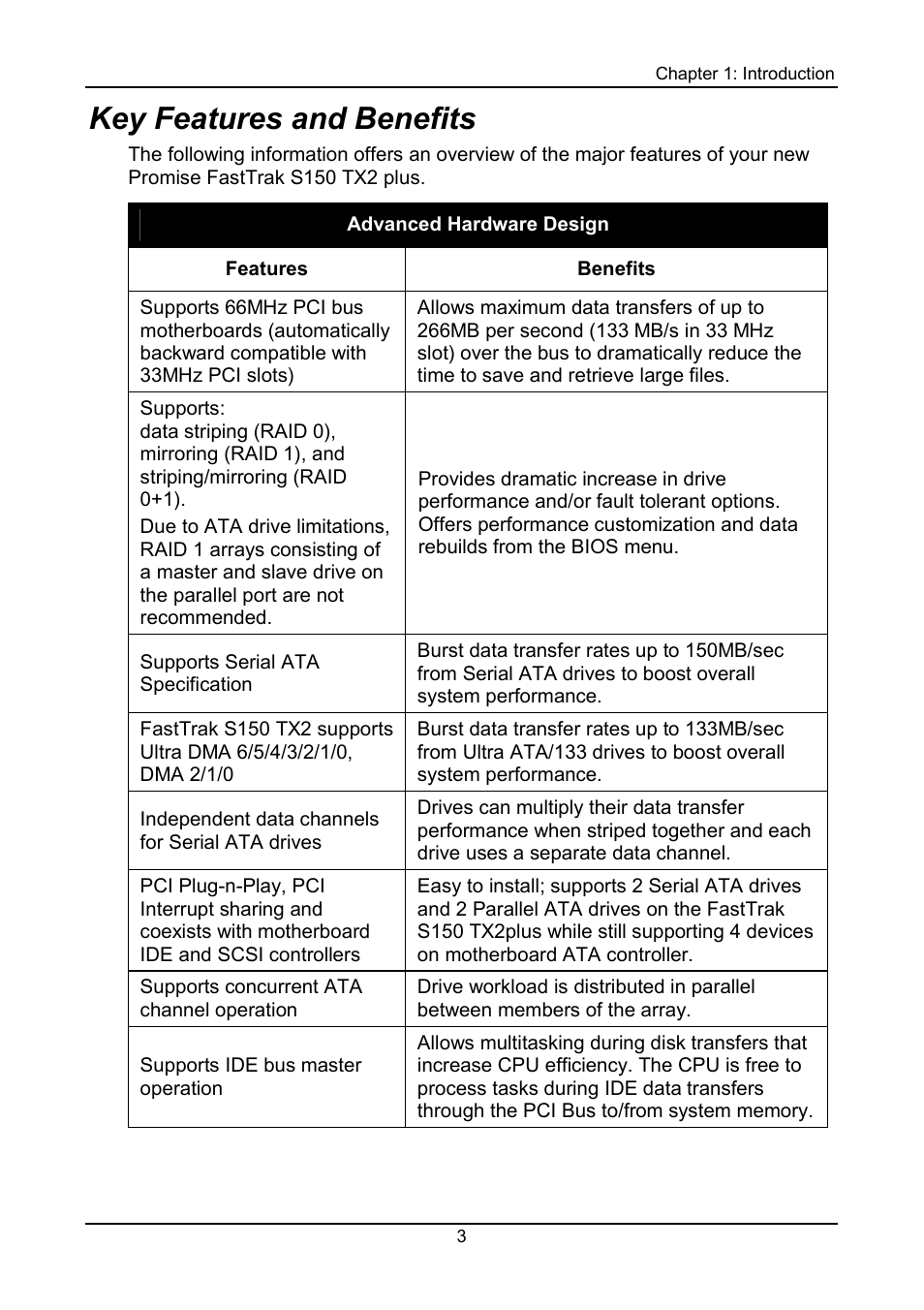 Key features and benefits | Promise Technology 150TX2 User Manual | Page 7 / 82