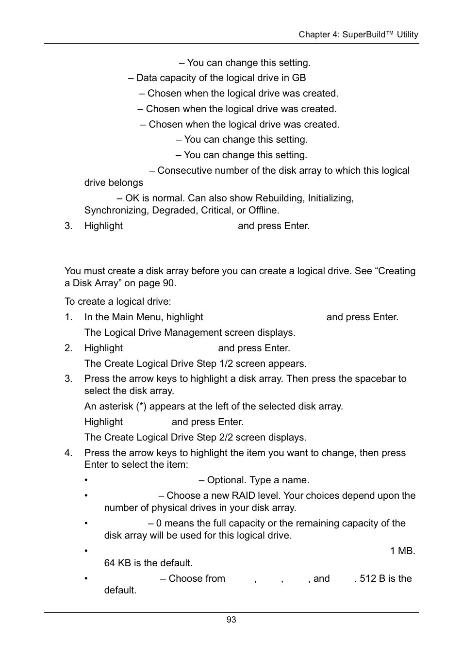 Creating a logical drive | Promise Technology Network Device EX8654 User Manual | Page 107 / 318