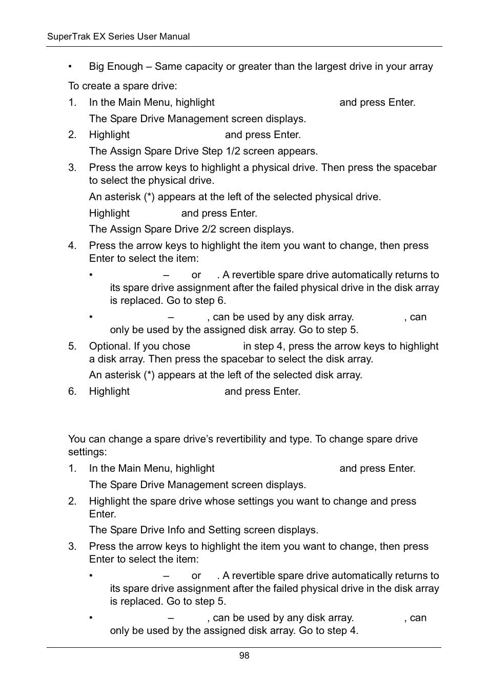 Changing spare drive settings | Promise Technology Network Device EX8654 User Manual | Page 112 / 318