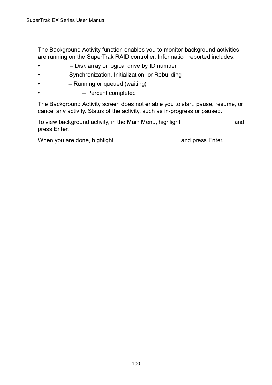 Viewing background activity | Promise Technology Network Device EX8654 User Manual | Page 114 / 318