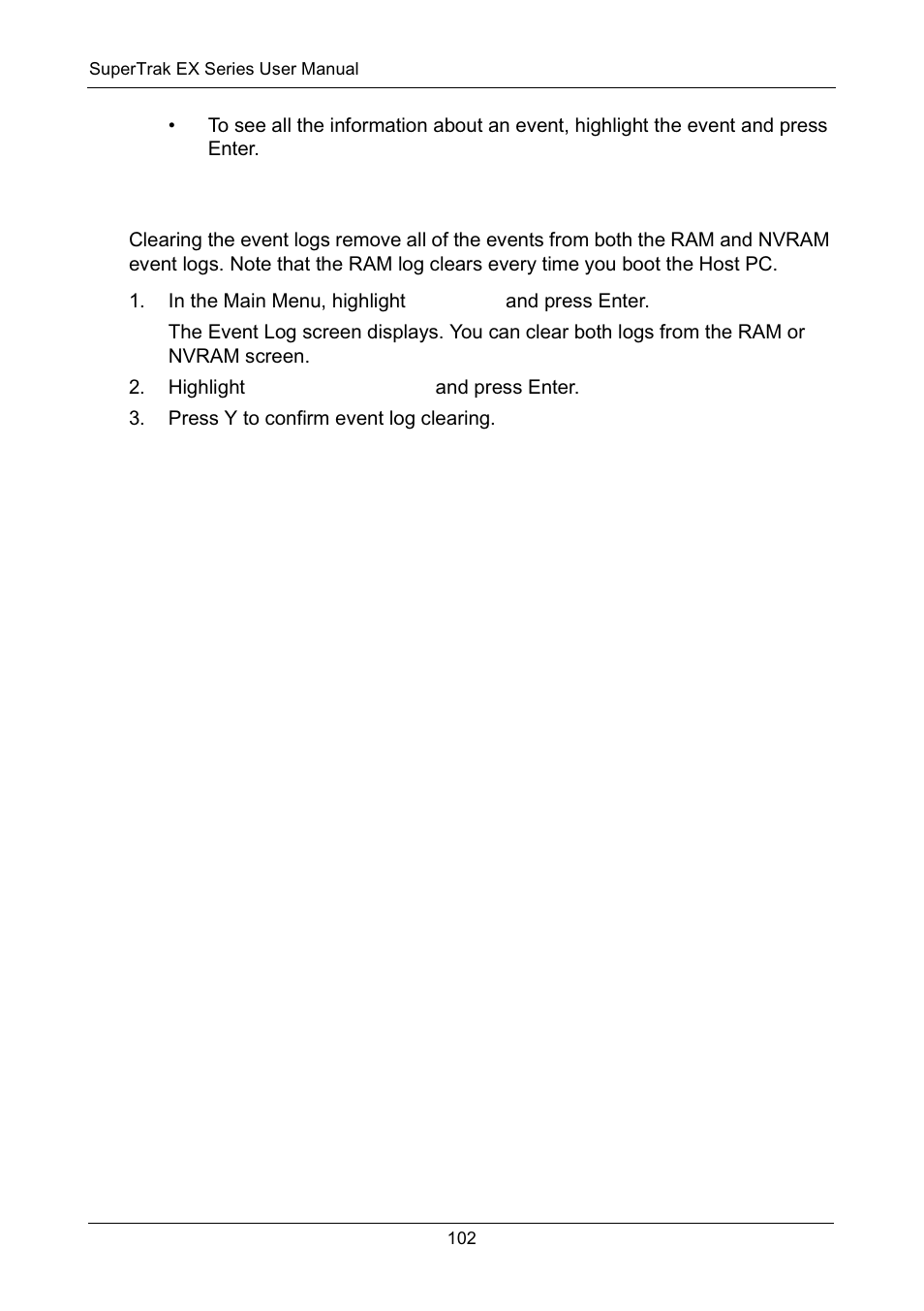 Clearing the event logs | Promise Technology Network Device EX8654 User Manual | Page 116 / 318