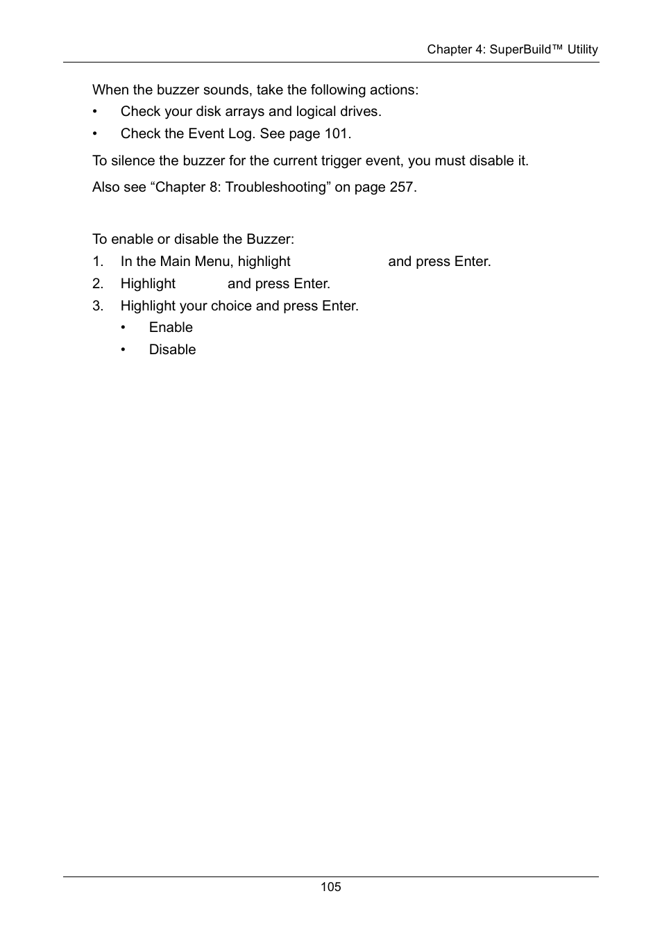 Enabling or disabling the buzzer | Promise Technology Network Device EX8654 User Manual | Page 119 / 318