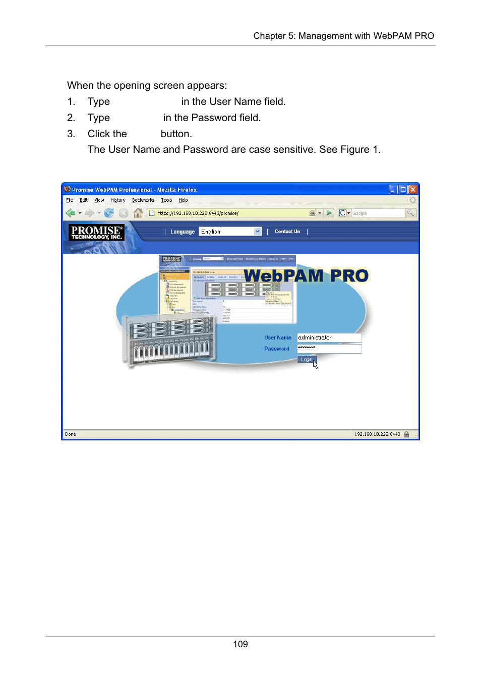 Login screen | Promise Technology Network Device EX8654 User Manual | Page 123 / 318