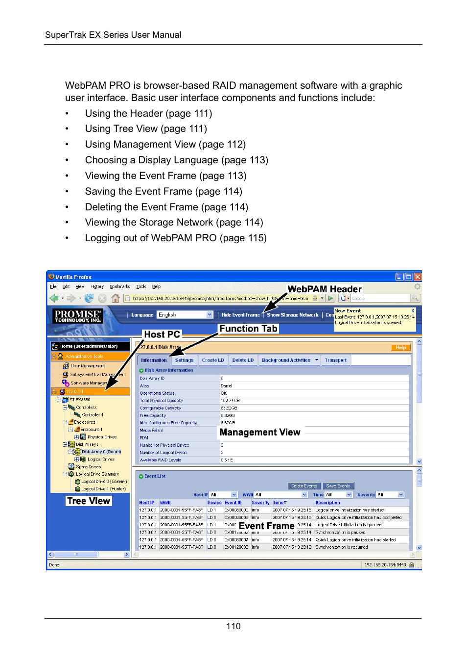 Accessing the interface | Promise Technology Network Device EX8654 User Manual | Page 124 / 318