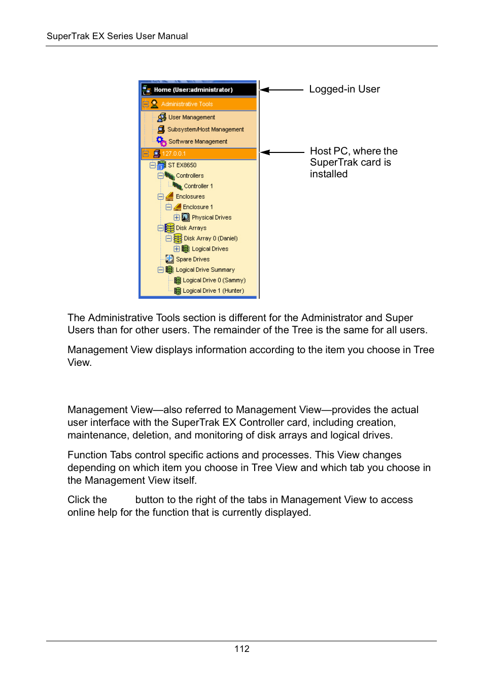 Using management view | Promise Technology Network Device EX8654 User Manual | Page 126 / 318